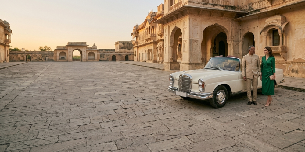 Royal vintage car wedding experience Heritage Rides Udaipur