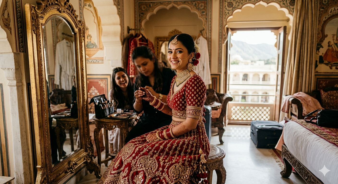Bride during preparation – Heritage Rides bridal portrait photography